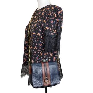 Talbots leather with gold chain bodybag